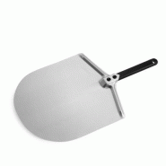 Pelle à pizza ronde pleine aluminium manche court - Ø 33 - Manche 25 cm - Gamme Amica | GI.METAL