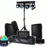 Sonorisation DJ BM SONIC Ampli 1000W, 2 Enceintes 600W, Table de Mixage, 2 Jeux de lumières, Eclairage LED - 3666638037831