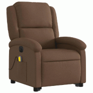 VidaXL Fauteuil inclinable de massage électrique Marron Tissu Modèle Felvarine - 3204204