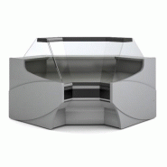 Vitrine d'angle négatif L.1405mm P.1405mm Vitre bombée Docriluc