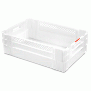 Bac de distribution 600 x 400 - Fond et parois variés - Coloris blanc ou gris - Norme Europe - PEHD_0