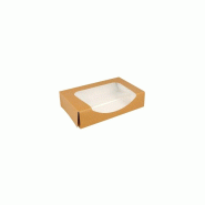 Boîte en carton kraft avec fenêtre pour sushi 20x12x4,5cm 2x50un - 6621075