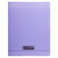 Calligraphe Lot de 10 Cahier Ligne 8000 17x22, 48p./24 feuilles 90 g/m² piquées, couv. PP violette, Séyès - 3210330181073