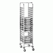 Chariot inox à glissières 18 x GN 1/1, GN 1/2, GN 1/3, à monter