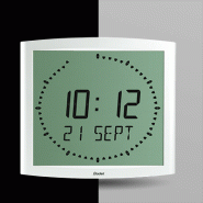 Horloge numérique LCD Cristalys Ellipse - Boîtier blanc - Piles 1,5V - Radio ALS - BODET