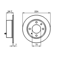 Disque de frein arrière Bosch 0986478749 - boîte de 2 disques, type plein, 4 trous, épaisseur 7 mm Disque de frein arrière Bosch 0986478749 - boîte de 2 disques, type plein, 4 trous, épaisseur 7 mm