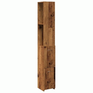 Helloshop26 - Armoire de salle de bain moderne rangement pratique 25 x 25 x 170 cm en bois d'ingénierie vieux bois 02_0050897 - Bois massif 300023663