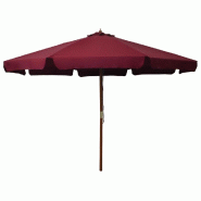 Helloshop26 - Parasol avec mât en bois 330 cm bordeaux 02_0008122 - 3000434682725