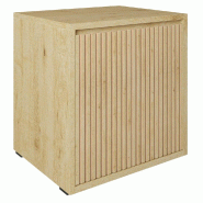 Meuble Vertigo T01 2 tiroirs à l'anglaise MDF naturel et chêne clair 60x47x60 cm