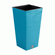 Prosperplast - Jardinière coloris Bleu scandinave, avec réservoir, collection FURU - 20x20x38 cm, capacité 5 L - bleu plastique polypropylène ZA5281