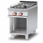 Redcook Cuisinière à gaz à 2 feux avec veilleuse sur le compartiment ouvert. Structure en acier inoxydable. Dimensions 40x70,5 h 90 cm. Modèle PC-