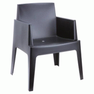 Siesta Fauteuil de terrasse restaurant Box noir empilable – polypropylène renforcé - plastique polypropylène BOXFAUTBK