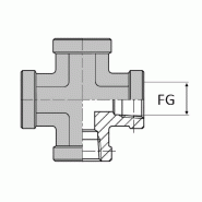 Té croix femelle gaz cylindrique - 1/4' , 11.44