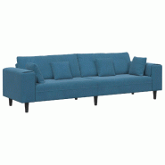 VidaXL Canapé avec coussin Bleu 250 x 77 x 76 cm Velours Modèle Vega Executive Classique - Matériau naturel 3335152