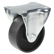 Roulette fixe de 75 mm avec roue en fonte noire Roulette fixe de 75 mm avec roue en fonte noire