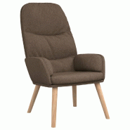 Chaise de relaxation Taupe Tissu Modèle Vega StudioDesk Classique - 340999