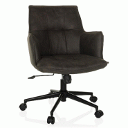 Chaise home office / Chaise pivotante SOLAO LIFE tissu gris foncé hjh LIVING - gris polyester 661013