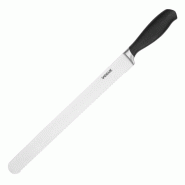 Couteau à trancher inox dentelé PRO (L)300 mm, manche en plastique antidérapant noir
