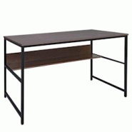 Décoshop26 - Bureau table d'ordinateur espace de rangement sous le plateau de table 120x60 cm en MDF gris-marron et métal 04_0006061 - marron 300026 Décoshop26 - Bureau table d'ordinateur espace de rangement sous le plateau de table 120x60 cm en MDF gris-marron et métal 04_0006061 - marron 300026
