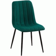 Décoshop26 - Chaise de salle à manger x1 avec coutures décoratives en tissu vert foncé et pieds en métal noir 10_0002212 - noir 3000250899123 Décoshop26 - Chaise de salle à manger x1 avec coutures décoratives en tissu vert foncé et pieds en métal noir 10_0002212 - noir 3000250899123