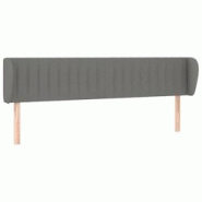 Décoshop26 - Tête de lit accessoire couchage chambre à coucher meuble avec rebord latéral 203 x 23 x 78/88 cm tissu gris foncé TDL0204921 - gris Décoshop26 - Tête de lit accessoire couchage chambre à coucher meuble avec rebord latéral 203 x 23 x 78/88 cm tissu gris foncé TDL0204921 - gris