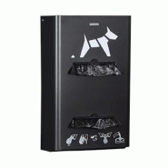 Distributeur propreté canine mural HYGECA - rouleaux - Gris Manganèse