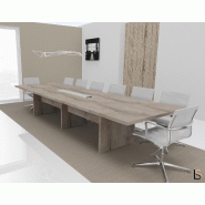 Grande table de réunion rectangulaire TAK - Mobel Linea. - Oui, 400, Chêne grisé_0