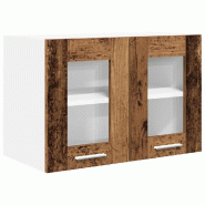 Helloshop26 - Armoire suspendue moderne rangement spacieux 60 x 31 x 40 cm en bois d'ingénierie bois ancien 02_0053269 - verre 3000237860412