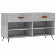 Helloshop26 - Banc à chaussures bottes commode étagère meuble entrée rangement 102 x 35 x 55 cm bois d'ingénierie gris 02_0022963 - gris Bois mas