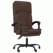 Helloshop26 - Fauteuil de bureau massage inclinable de bureau informatique étude similicuir brun 02_0025412 - métal 3000215314159