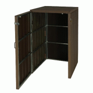 Mendler XL Habillage de conteneur à déchets en WPC pour 1/2 personnes HWC-J28, Premium Box pour conteneurs à déchets, métal aspect bois, extensib