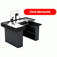 Meuble de caisse 1500 compacte à monter - Longueur 1500 mm, Profondeur 600 mm, Hauteur 860 mm, Coloris Gris RAL 7016 Meuble de caisse 1500 compacte à monter - Longueur 1500 mm, Profondeur 600 mm, Hauteur 860 mm, Coloris Gris RAL 7016