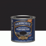 Peinture fer extérieur direct sur rouille HAMMERITE noir martelé 0.25 l