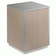 Podium 1 porte push-pull Vertigo T01 MDF naturel et gris alu 45x45x60cm