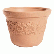 Prosperplast - Pot SUNNY coloris Brique 34 L, dimensions 460x460x353 mm - orange plastique ZA3036