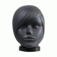 Tête femme sculptée pour mannequin modulable anthracite mat