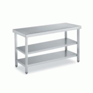 Tables Inox de Travail Centrale DISTFORM Premium avec 2 étagères - Profondeur 700 mm longueur 1300 mm - QC270130 Tables Inox de Travail Centrale DISTFORM Premium avec 2 étagères - Profondeur 700 mm longueur 1300 mm - QC270130