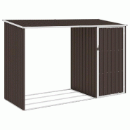 VidaXL Abri à bois de jardin Marron 245x98x159 cm Acier galvanisé Modèle Atlas Concept - acier 46296