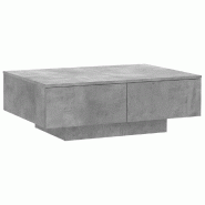 VidaXL Table basse Gris béton 90x60x31 cm Aggloméré Modèle Atlas Master Frame - 804179