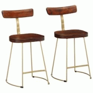 VidaXL Tabourets De Bar Lot De 2 49x43x79 Cm Bois De Manguier Massif - bronze 4013520 VidaXL Tabourets De Bar Lot De 2 49x43x79 Cm Bois De Manguier Massif - bronze 4013520