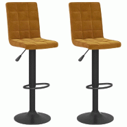 VidaXL Tabourets De Bar Lot De 2 Marron Velours - 335761