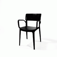 Wing - Fauteuil empilable en polypropylène noir