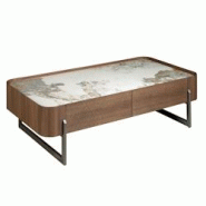 AC ANGEL CERDA Angel Cerdá Table basse rectangulaire en marbre de porcelaine, noyer et acier métallique foncé 2131C 140 x 75 x 40 - marron Bois mas AC ANGEL CERDA Angel Cerdá Table basse rectangulaire en marbre de porcelaine, noyer et acier métallique foncé 2131C 140 x 75 x 40 - marron Bois mas