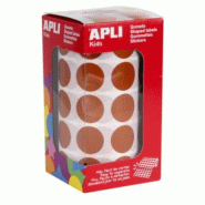 Apli 1770 gommettes rondes, diam. 20 mm, en rouleau, coloris marron - 8410782114918