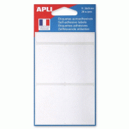 Apli Lot de 5 Etui de 28 étiquettes adhésives blanches, format 38 x 50 mm (7 feuilles / cdt) - 3270241119138