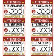 Autocollantx6- lot de 6 autocollants alarme Autocollantx6- lot de 6 autocollants alarme