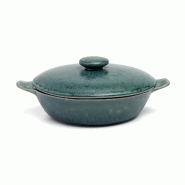 Bazar Bizar Cocotte en grès 25x25x8,5 cm bleu - Lot de 4 - bleu Grès POCE088Bl-MTR4
