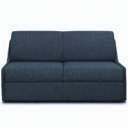 CANAPÉ LIT RISTRETTO EXPRESS COMPACT 140CM MATELAS 16CM TISSU TWEED BLEU NUIT