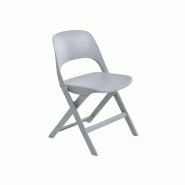 Chaise pliante en plastique gris clair disponible en livraison rapide
