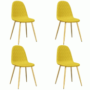 Chaises à manger lot de 4 Jaune moutarde Velours Modèle Vega Office Essence - 325686